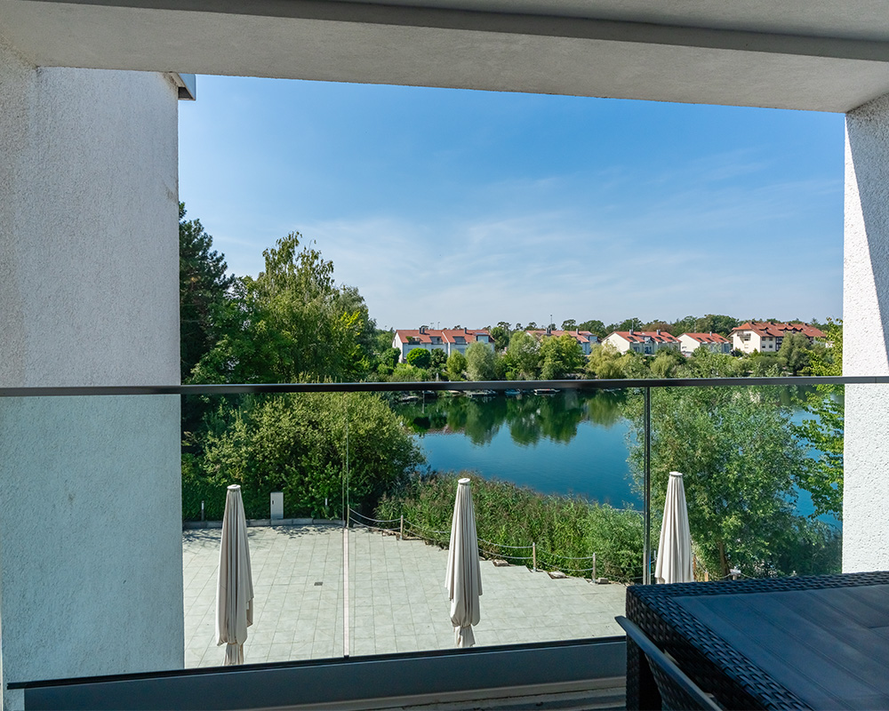 Ausblick von einem Balkon des Seehotel Forst in Bruchsal