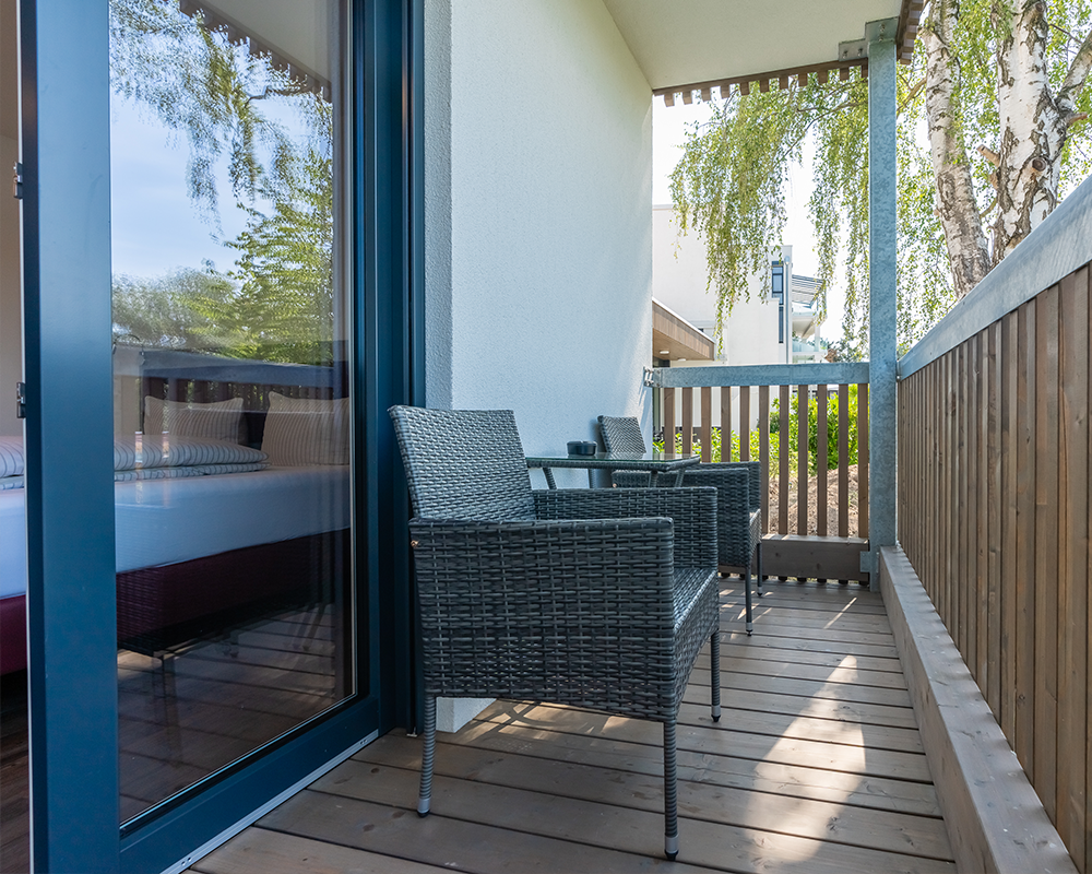 Ausblick von einem Balkon des Seehotel Forst in Bruchsal