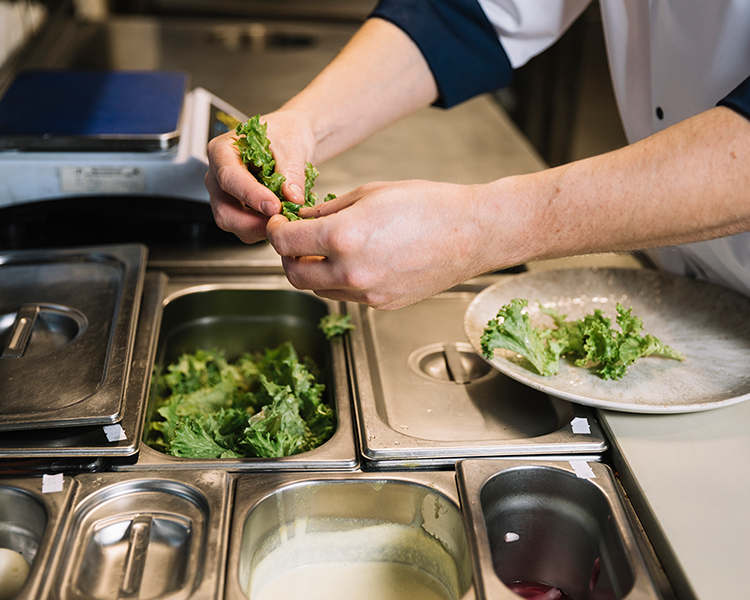 Imagebild Restaurant: Koch richtet einen Salatteller an